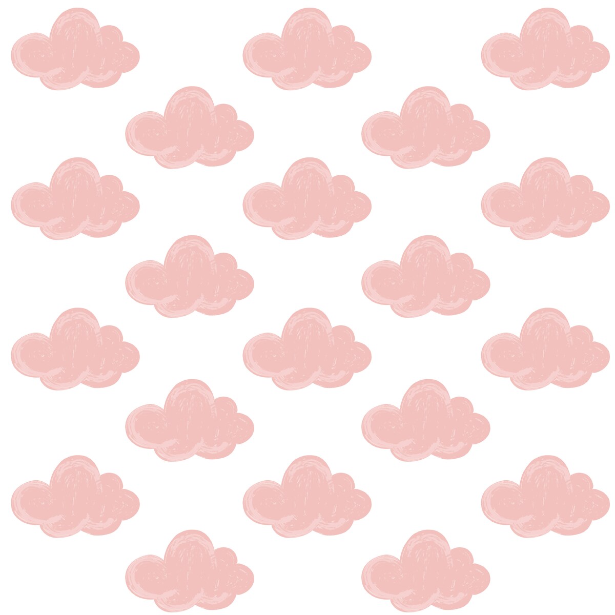 Naklejki Dla Dzieci Różowe Chmury Pastelowe Chmurki Styl Boho Zestaw 120x60cm