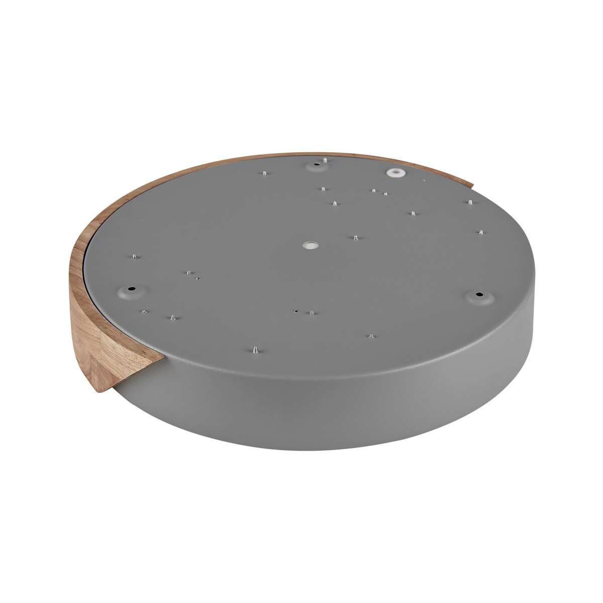 Lampa sufitowa LED metalowa szara z jasnym drewnem PATTANI