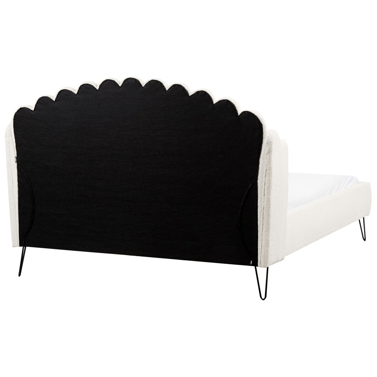 Łóżko Boucle AMBILLOU 140 x 200 cm Złamana biel