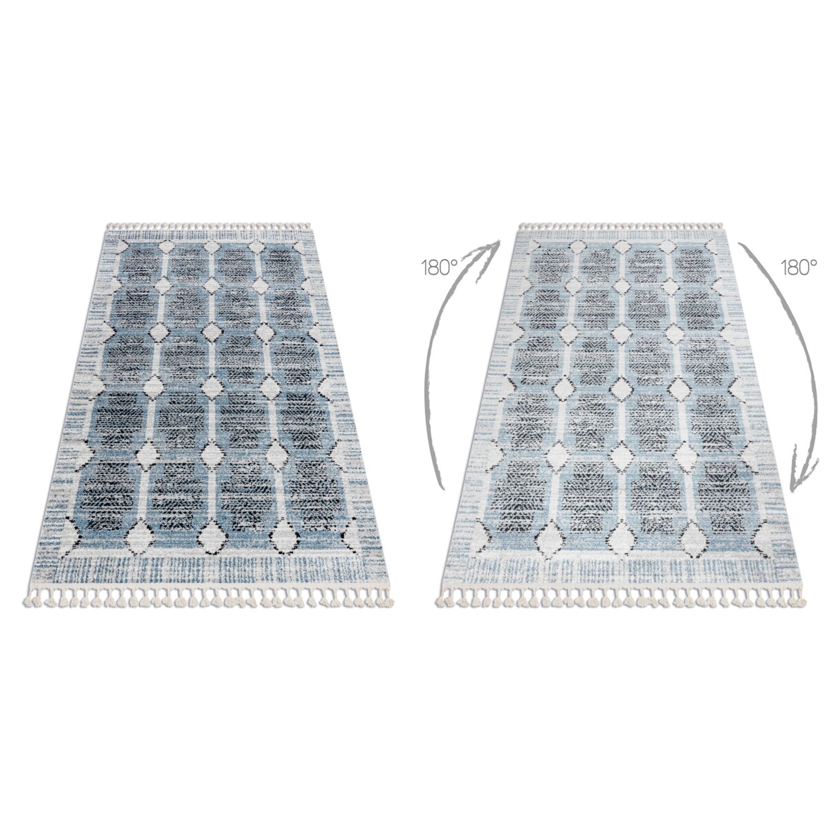 Dywan nowoczesny BELLE BR22A beż / niebieski 80x150 cm