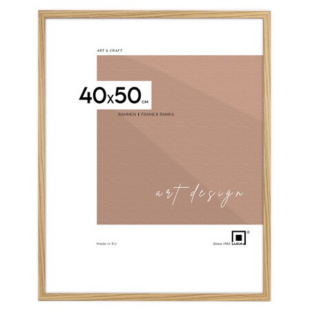 Brązowa ramka na zdjęcia 40x50 cm wisząca poziom pion rama MDF z plexi klasyczna ramka