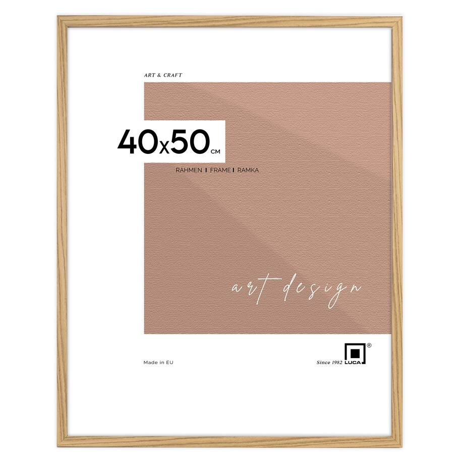 Brązowa ramka na zdjęcia 40x50 cm wisząca poziom pion rama MDF z plexi klasyczna ramka