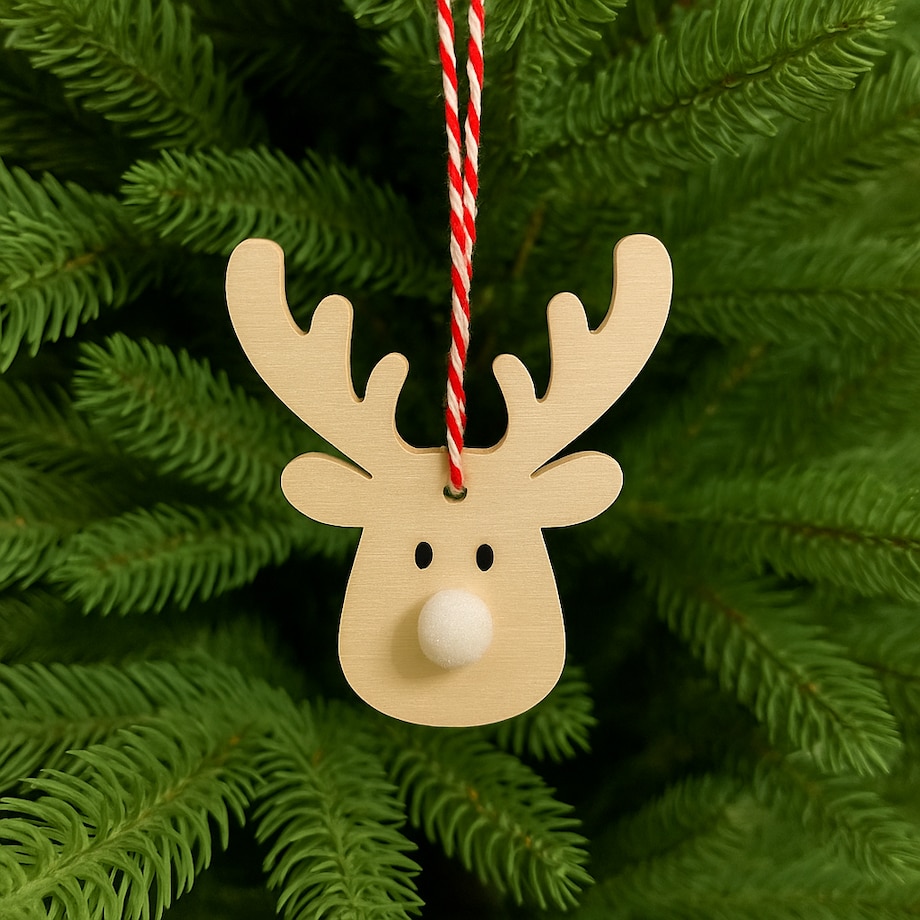 Zawieszki drewniane RENIFERY na choinkę ozdoby zestaw na prezent w pudełku