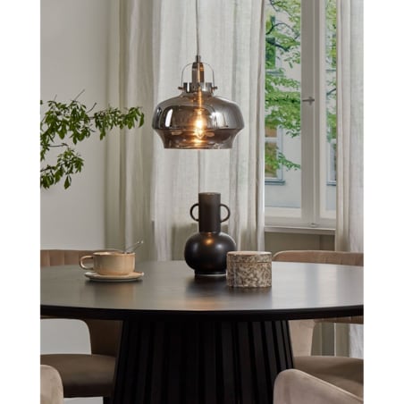 Lampa wisząca szklana szara WILTZ