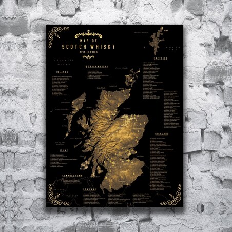 plakat SZKOCKA WHISKY regiony destylarnie 50x70cm
