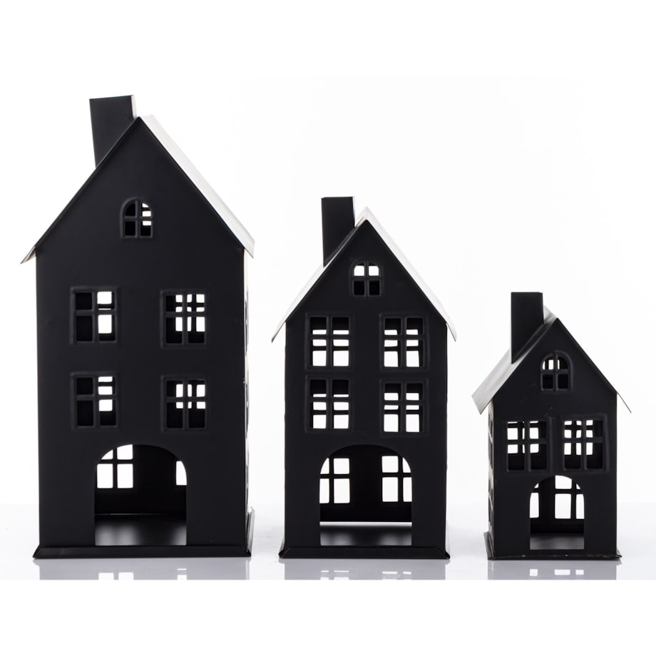 Domek metalowy 3 szt. 38,5x19x20 cm BAGNOLE czarny