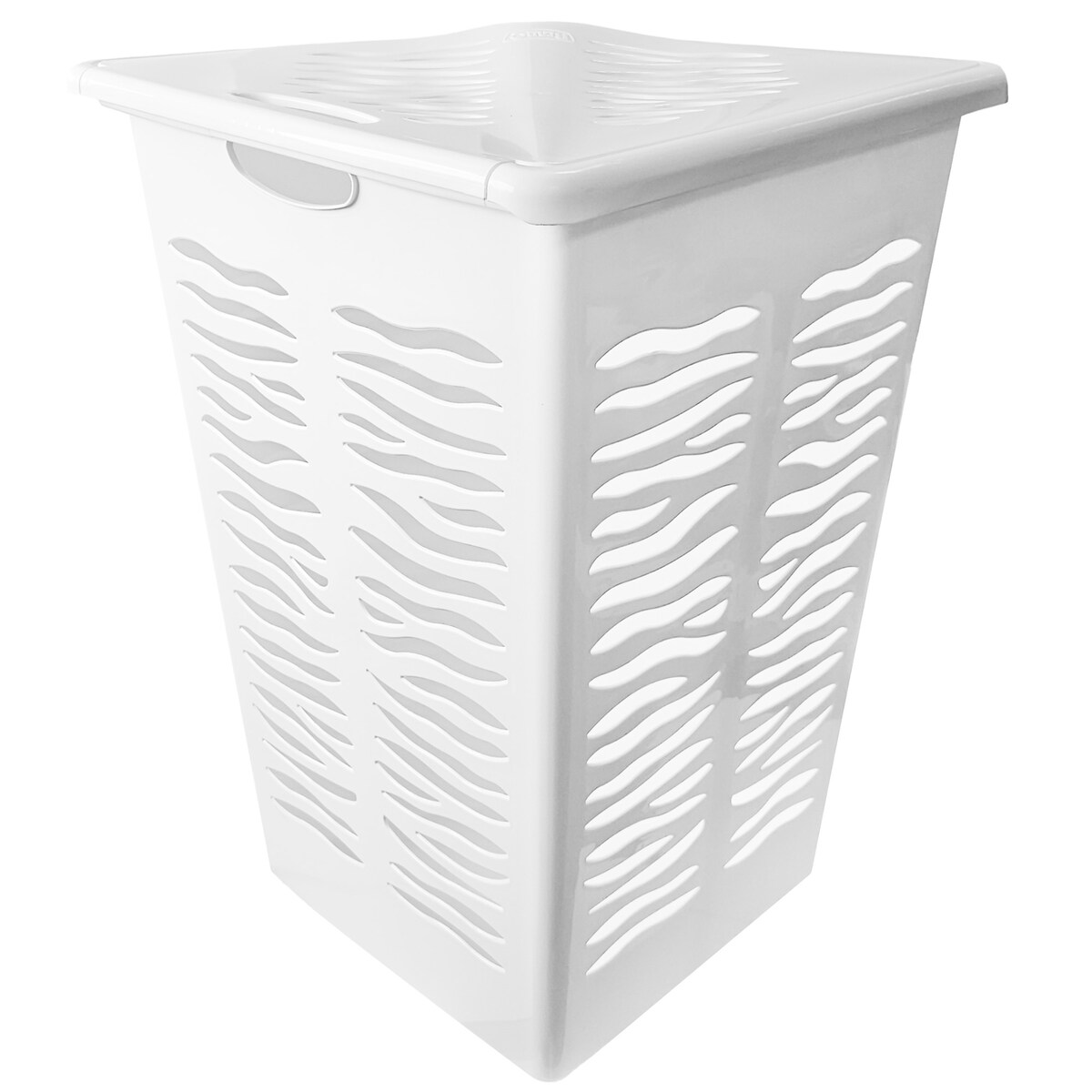Kosz Na Panie Bieliznę Ubrania Do Łazienki Narożny Plastikowy Biały 45 L