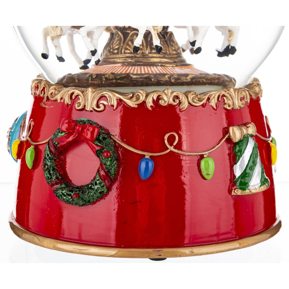 Kula szklana śnieżna z pozytywką Koniki 17x11,5x11,5 cm