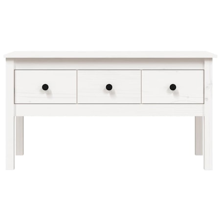 vidaXL Stolik kawowy, biały, 102x49x55 cm, lite drewno sosnowe