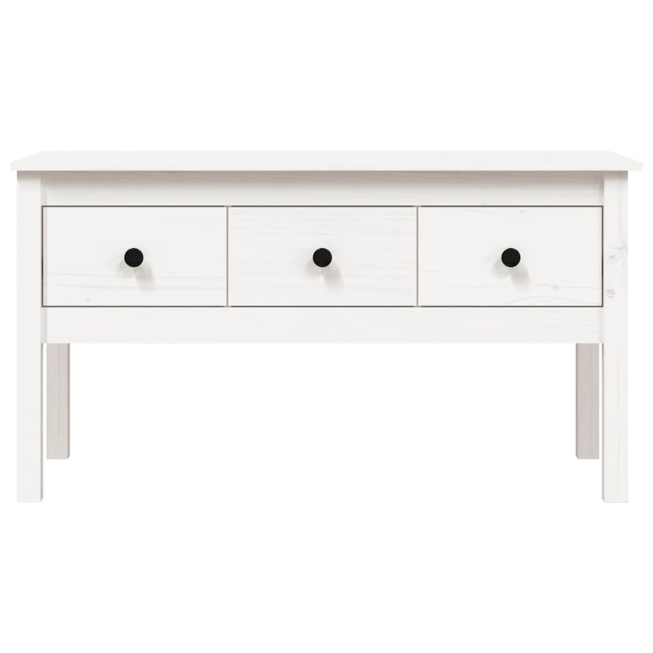 vidaXL Stolik kawowy, biały, 102x49x55 cm, lite drewno sosnowe