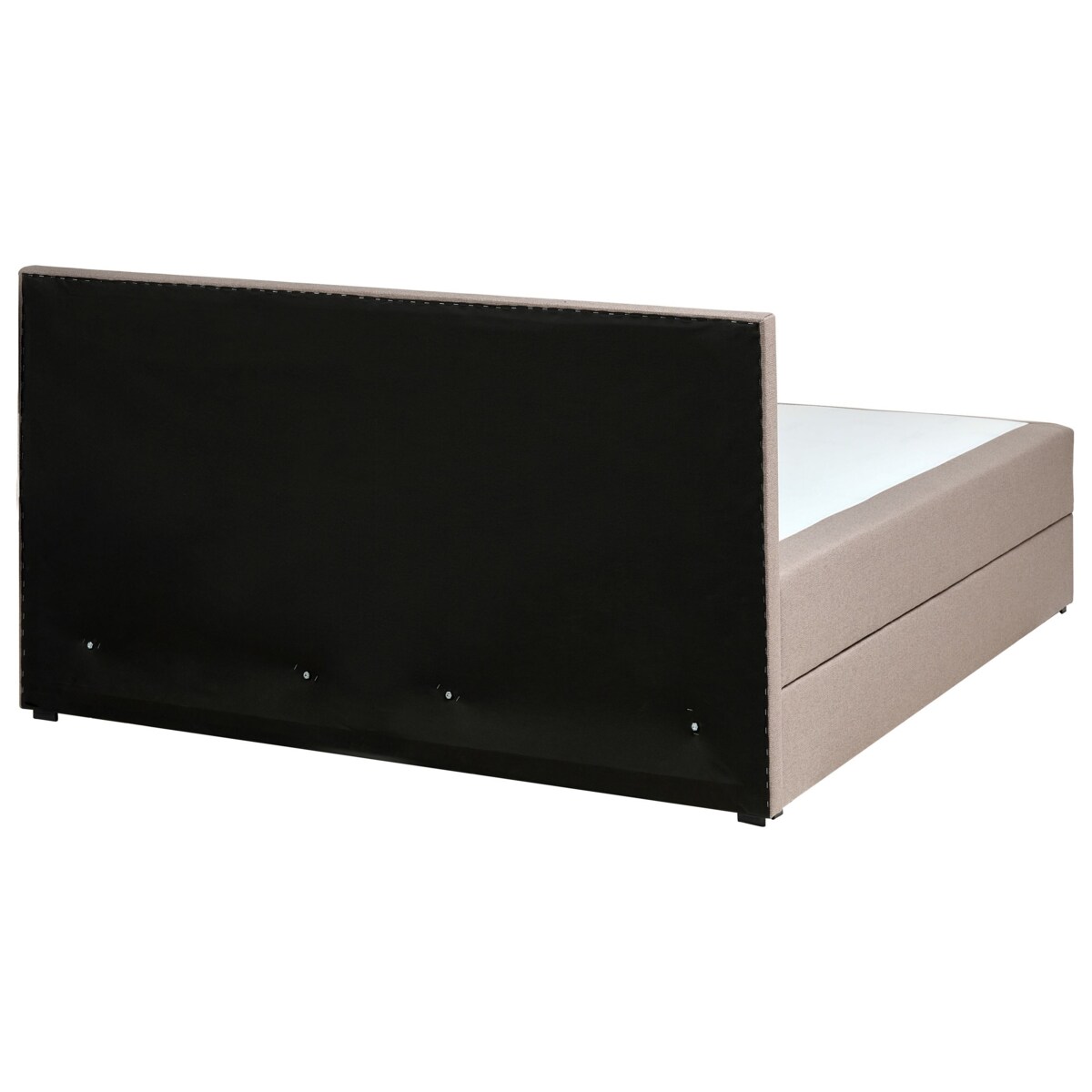 Łóżko kontynentalne z pojemnikiem BARONET 160 x 200 cm Beżowoszary