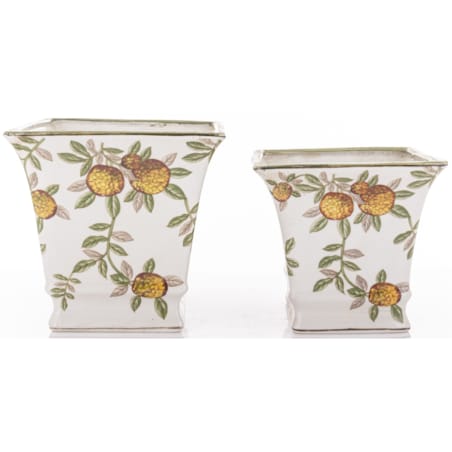 Osłonka 2 szt. porcelanowa 15,5x25x17,5 i 18,5x29,5x20 cm PAJAROS pudełkowa