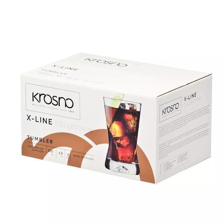 Krosno Szklanki Tradycyjne Literatki Drink Sok X-Line 200 ml 6 szt Komplet