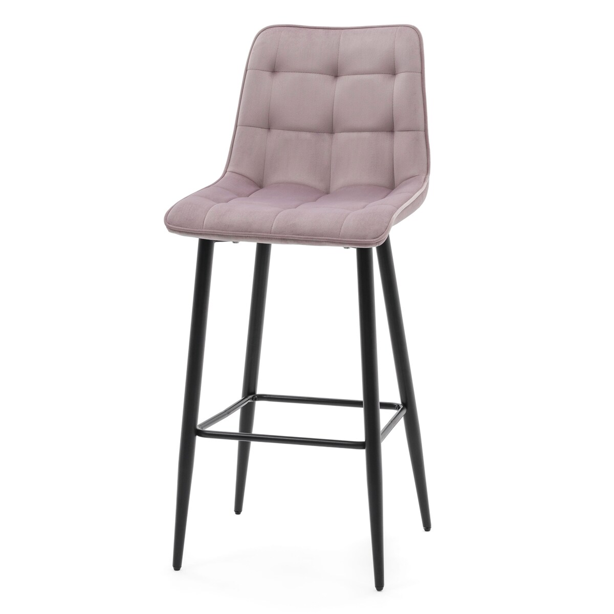 Hoker tapicerowany barowy welurowy CHIC różowy do salonu jadalni