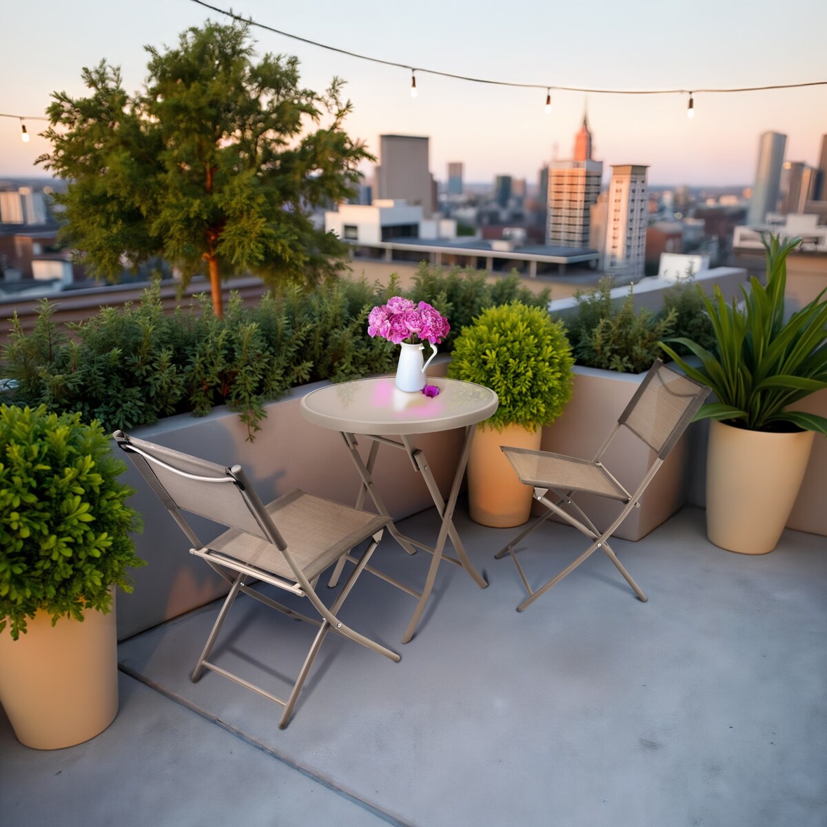 Zestaw mebli ogrodowych JUMI na balkon stół 2 krzesła