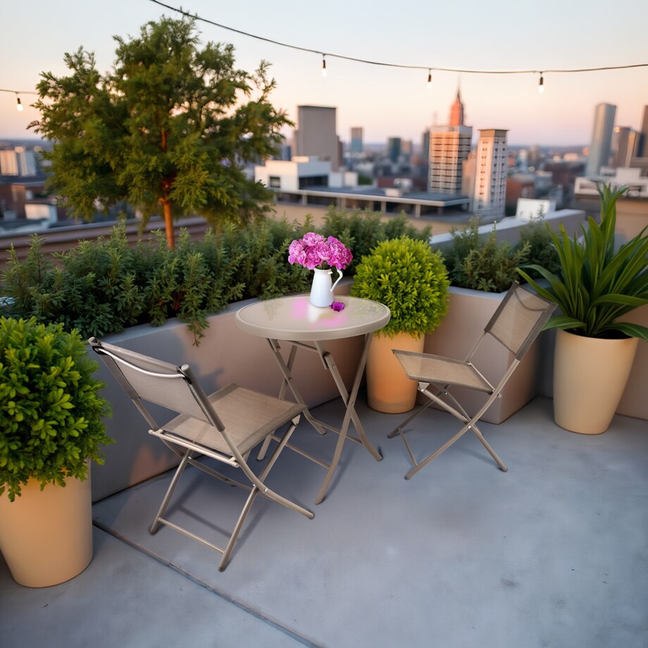 Zestaw mebli ogrodowych JUMI na balkon stół 2 krzesła