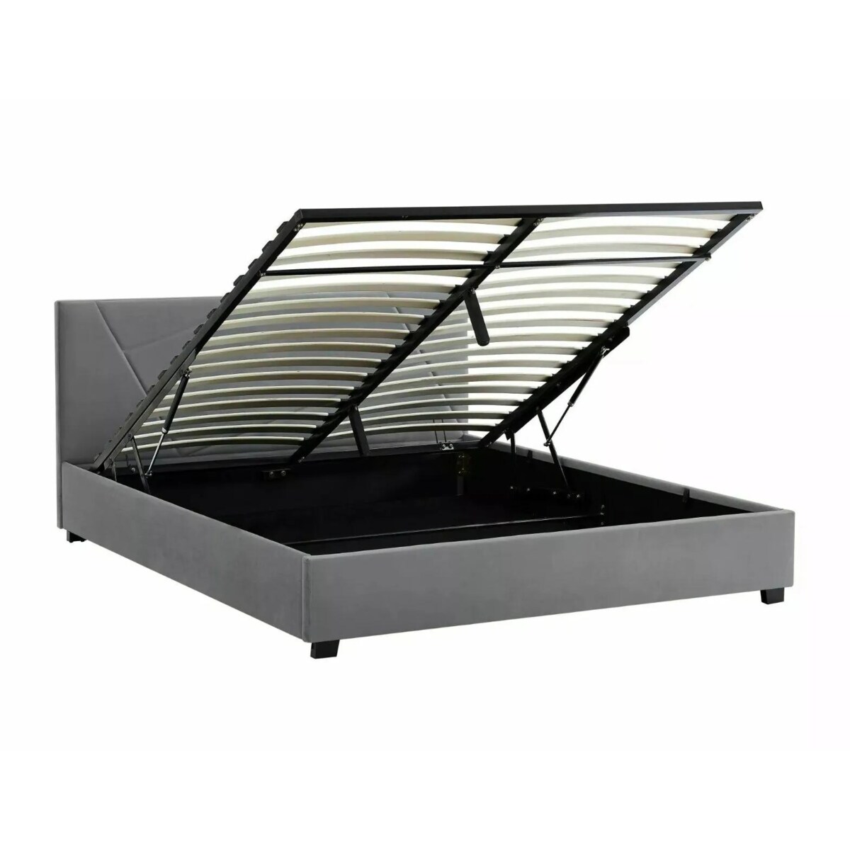 Łóżko tapicerowane COLUMBIA VELVET 160x200 szare z pojemnikiem