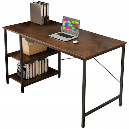 Biurko Komputerowe Loft Industrialne Szuflada Półki Jasny Dąb Skandynawski