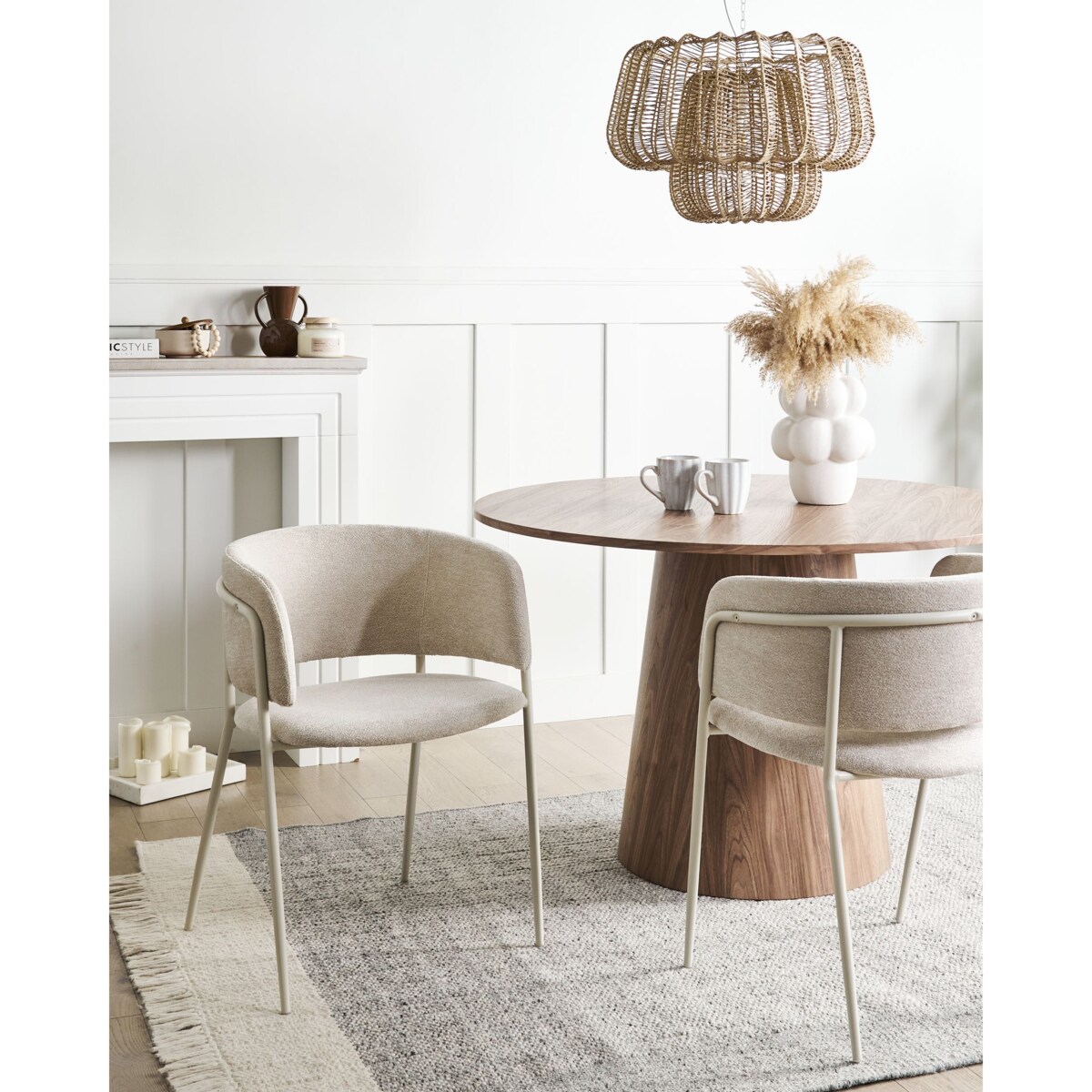 Zestaw 2 krzeseł do jadalni SPRINGER Szenil Jasnobeżowy