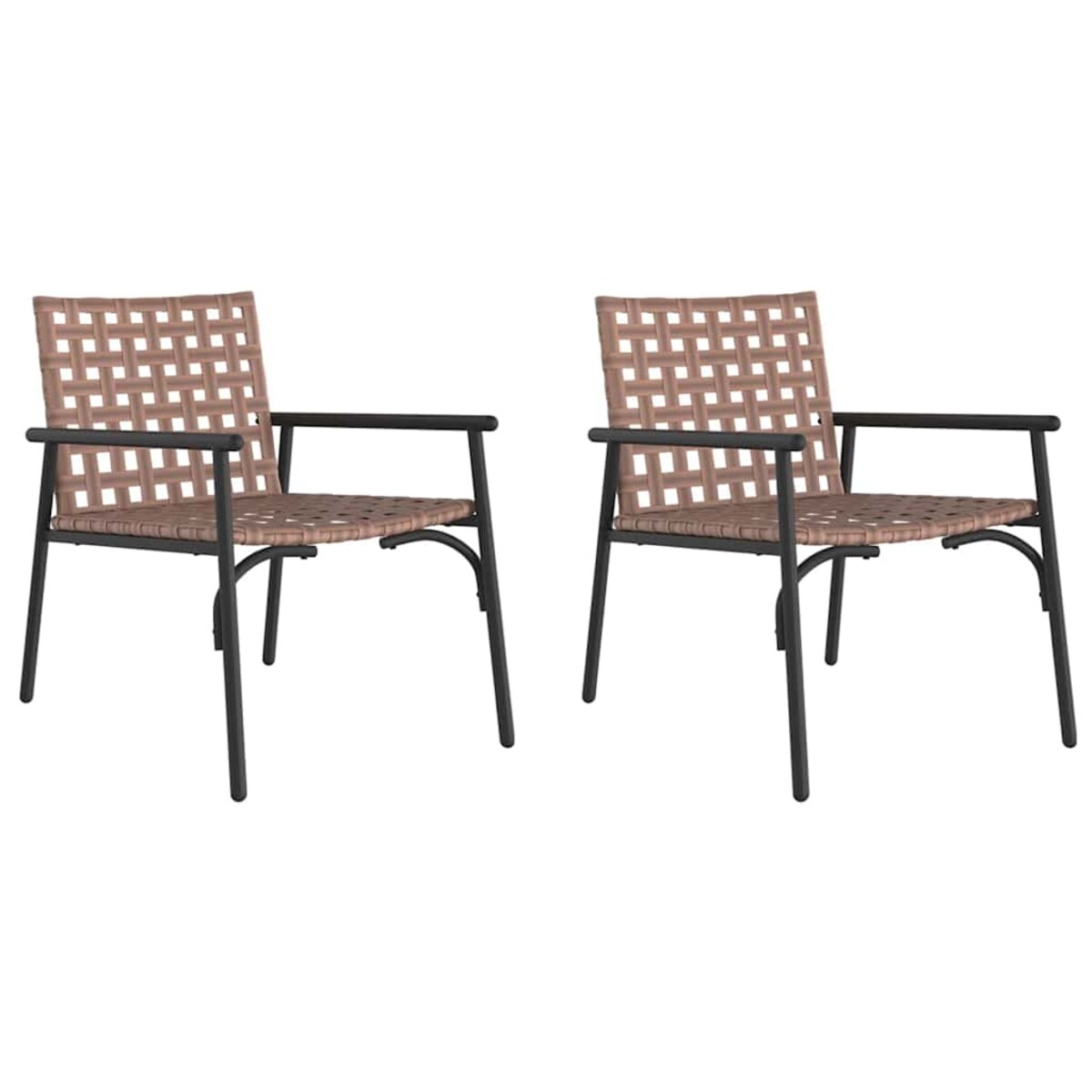 vidaXL Krzesło Ogrodowe 2 pcs Czarny 79 x 56 x 73.5cm polirattan