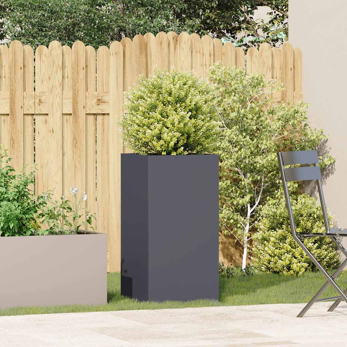 vidaXL Doniczka Antracyt 40x40x80 cm Stal walcowana na zimno