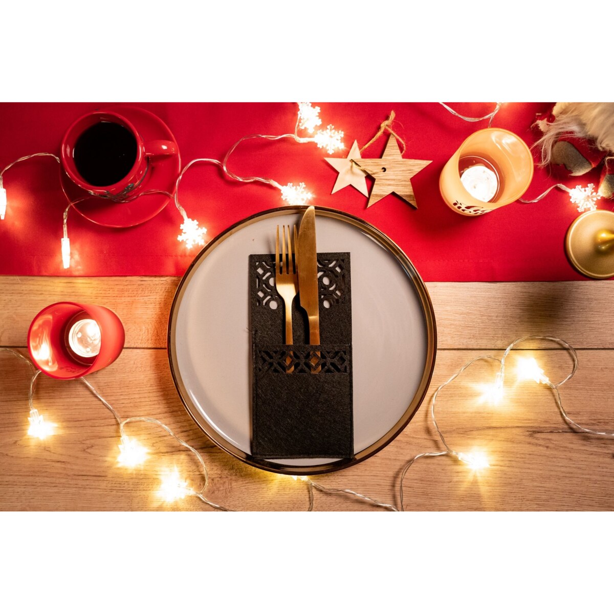Pokrowiec na sztućce Świateczny 8 szt (KF357-4B x2)
