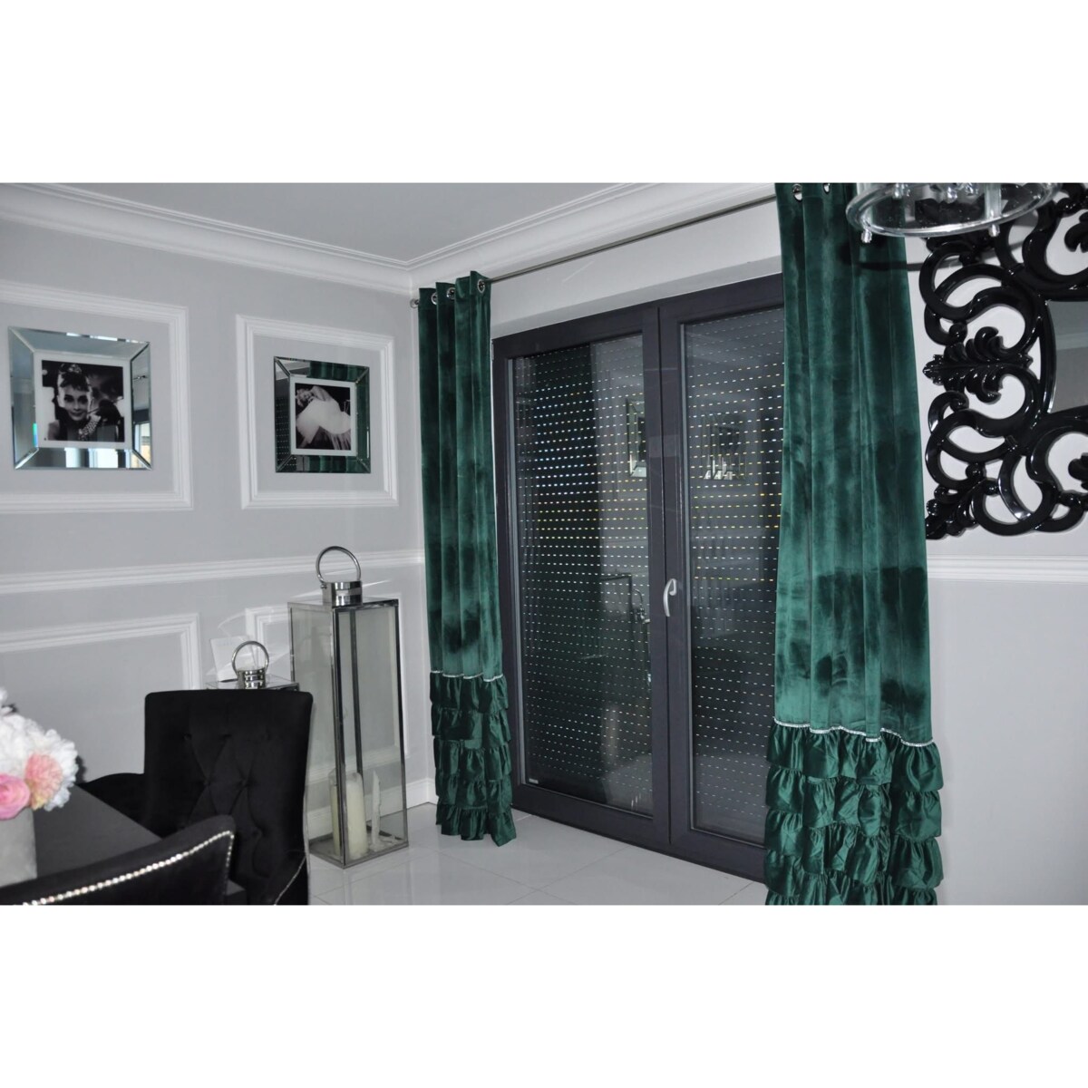 zasłona welurowa "ewelina" 140x250 cm butelkowa zieleń