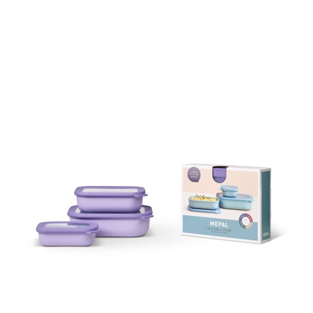 Zestaw 3 misek Cirqula prostokątna 500 1000 2000 Nordic Lilac 106270074600