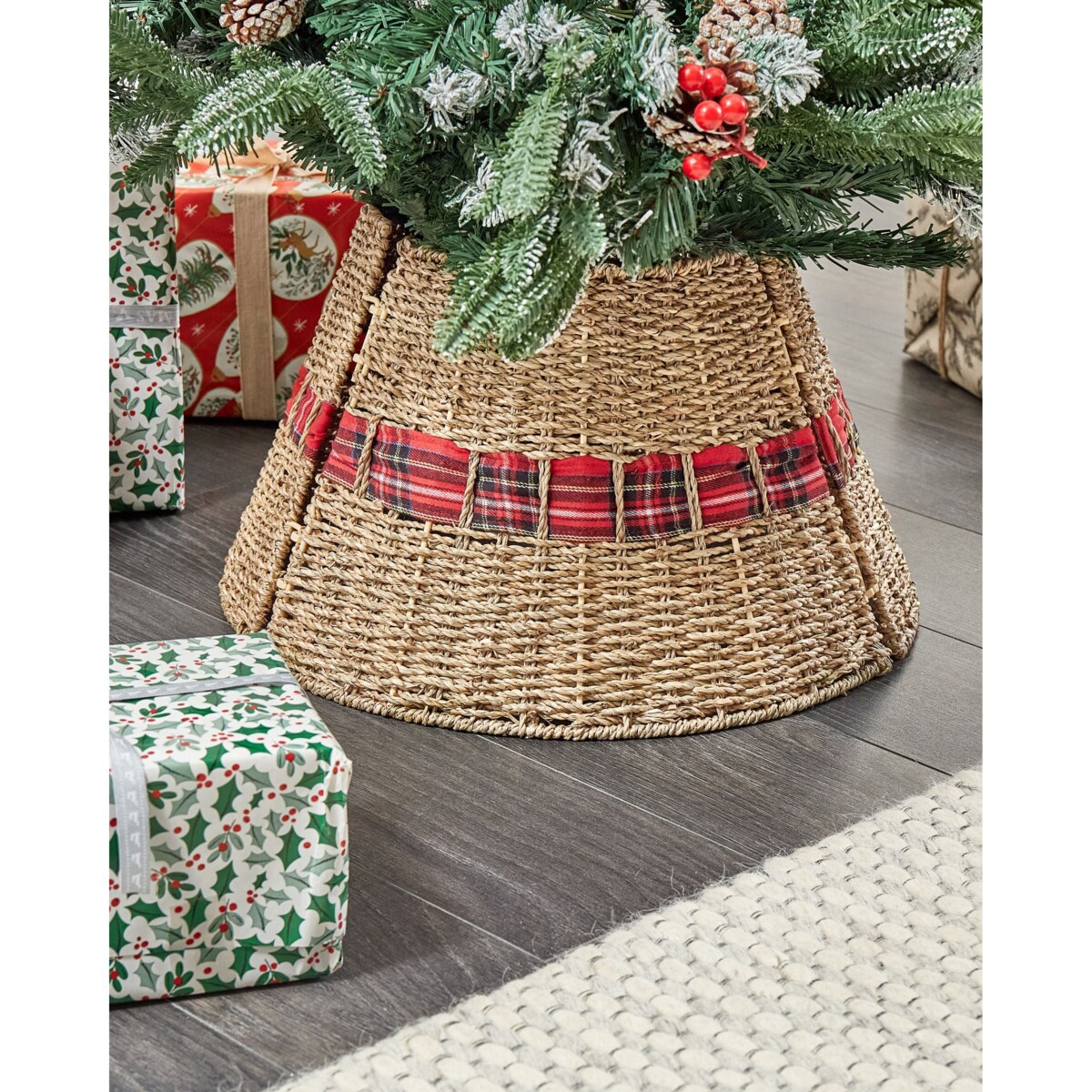 Osłonka pod choinkę MARCHE Trawa morska Naturalny 45 cm