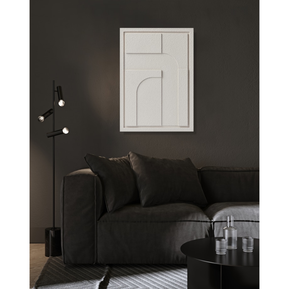 Obraz 3D 35x50cm Geometric IV – Dekoracja Ścienna z Tynku Naturalnego, Natural Cream Minimalistyczny Relief