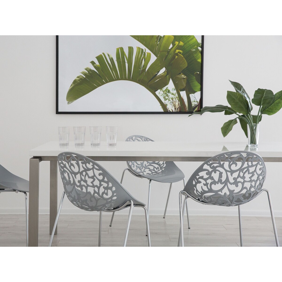 Zestaw 4 krzeseł szary MUMFORD