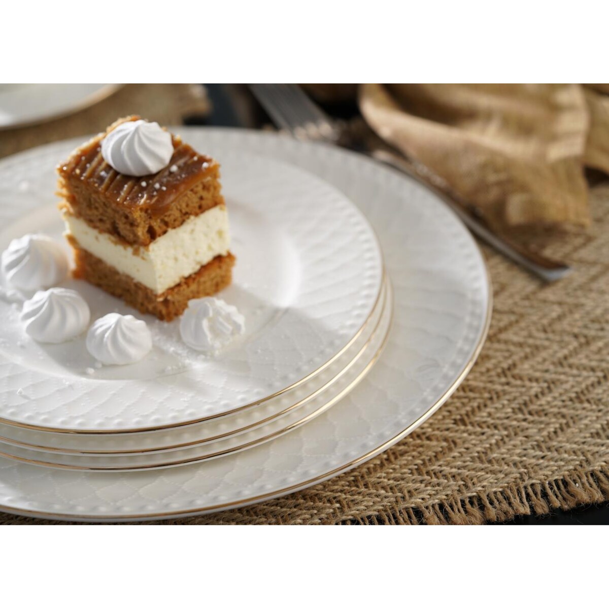 VILLA ITALIA Serwis obiadowy porcelanowy na 6 osób ROMA GOLD