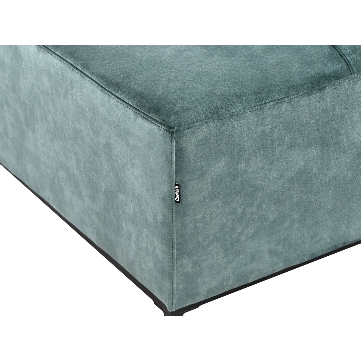 Narożnik z otomaną welurowy lewostronny lazurowy OSLO