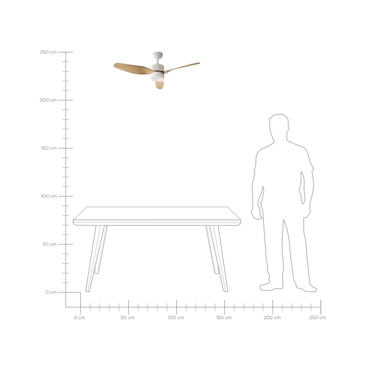 Wentylator sufitowy z lampą ANDERSON Z pilotem Jasnobrązowy