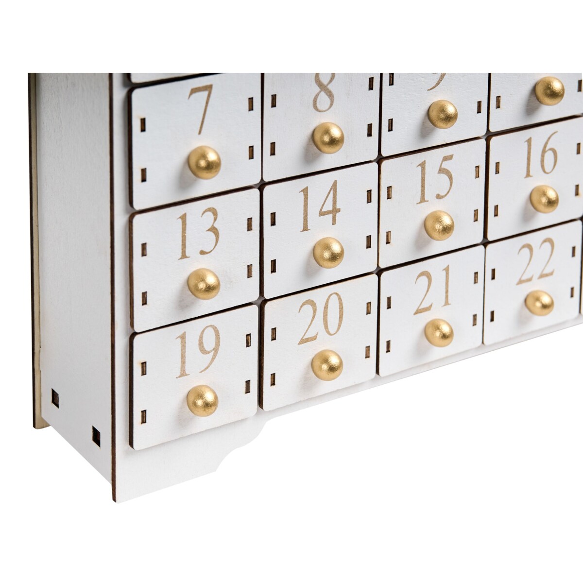 Dekoracja świąteczna LED MJOSA Kalendarz adwentowy 33 cm Biały