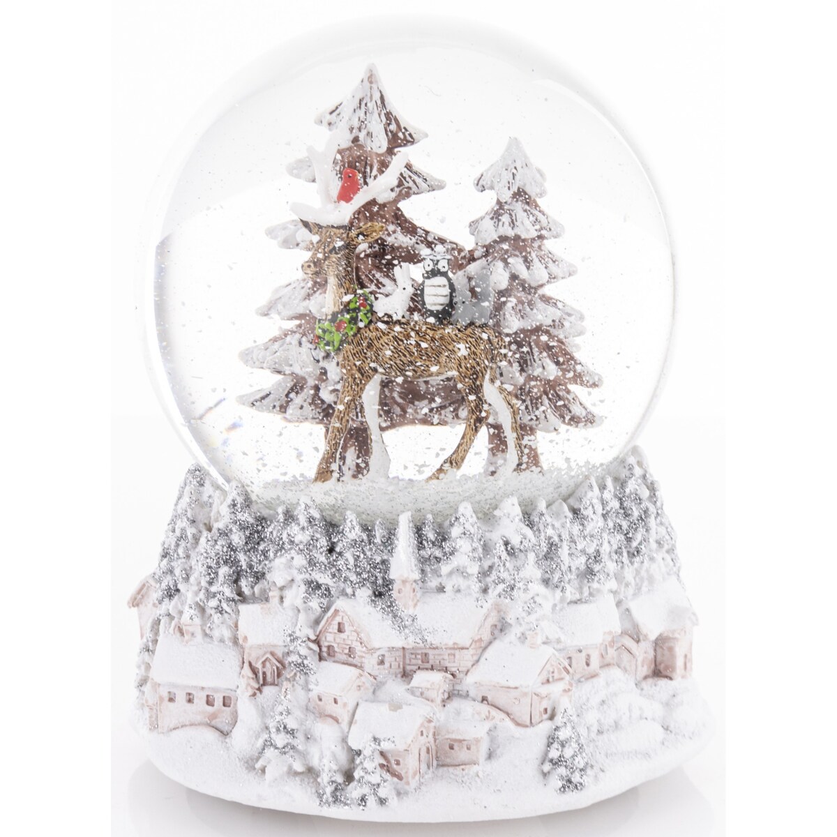 Szklana kula śnieżna z pozytywką 13,5x11x11 cm RENNA NELLA FORESTA