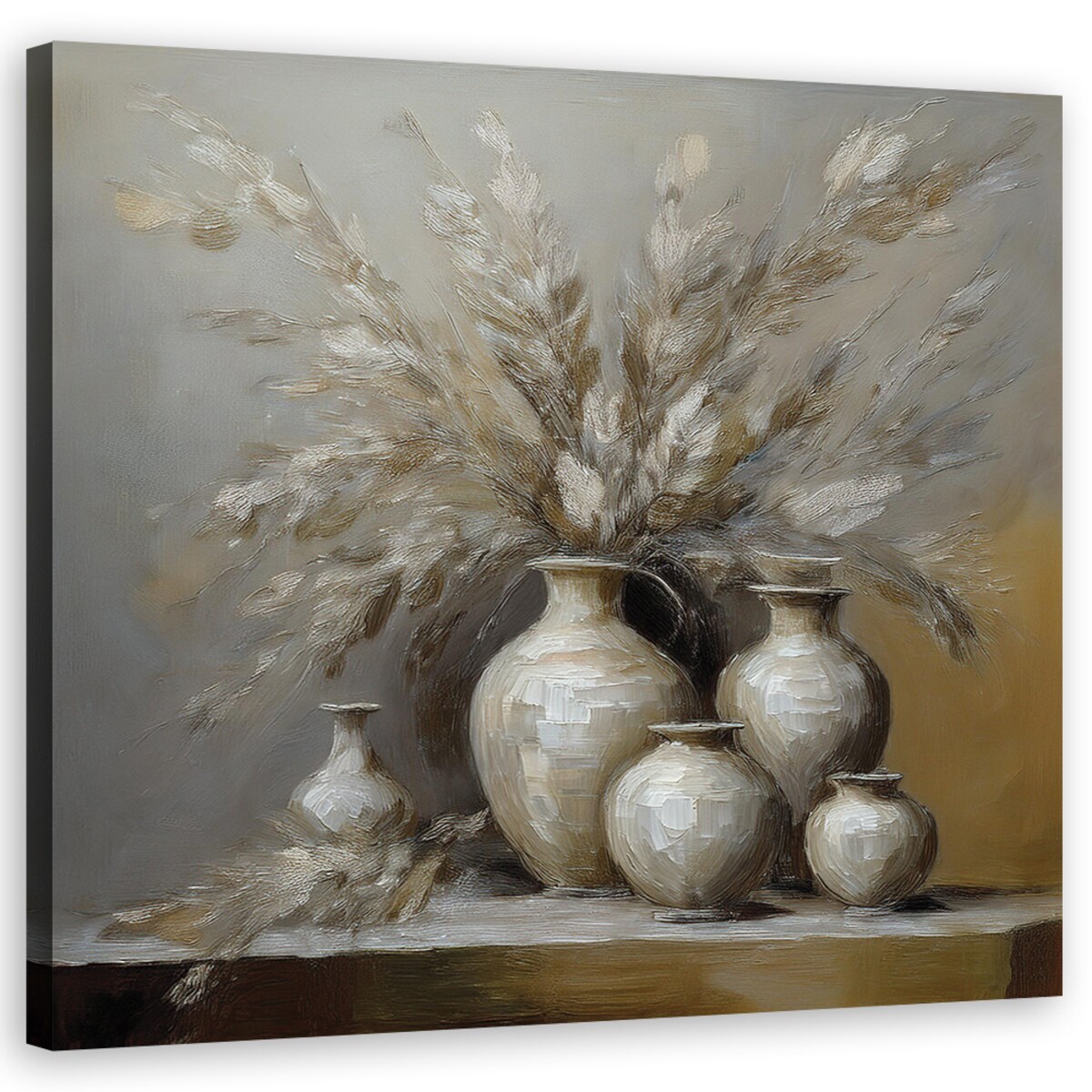 Obraz nowoczesny do kuchni salonu jadalni Kwiaty w wazonie martwa natura w stylu retro 60x60