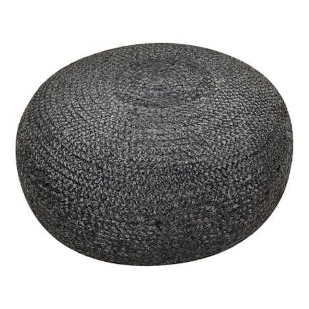 Puf jutowy 50 cm Czarny TIFELT