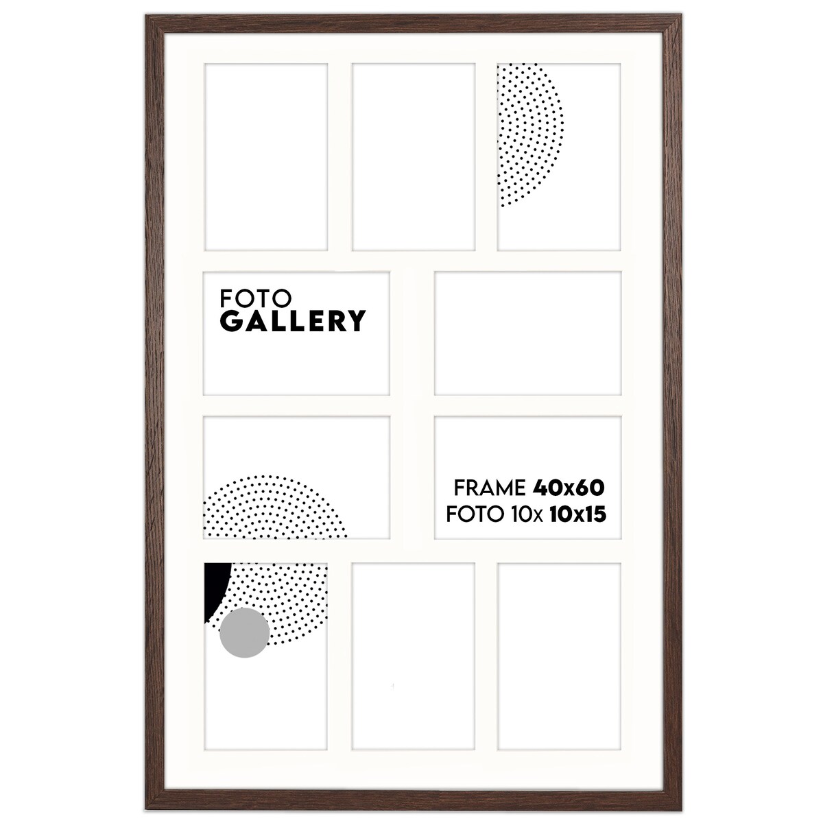 Ramka na zdjęcia 10 zdjęć 10x15 cm rama brązowa foto galeria 40x60 cm FRAMAI®