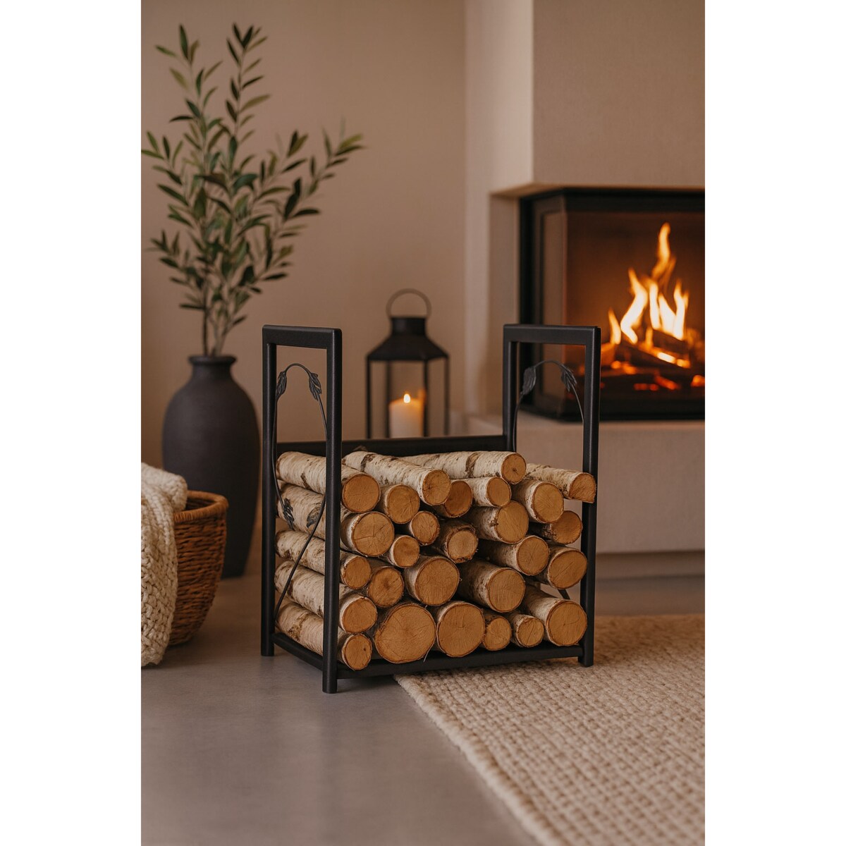 Stojak na drewno KS-24 STOJAK LIŚĆ S z serii KAJA HOME