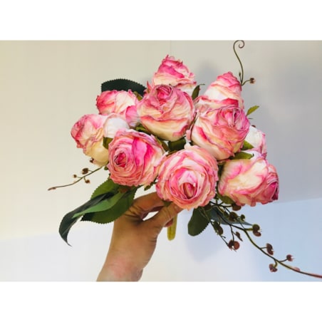 BUKIET róże sztuczne liście na dekoracje stroik wianek do wazonu święta pik