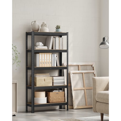 REGAŁ do salonu na książki 5 PÓŁEK, RUSTYKALNY