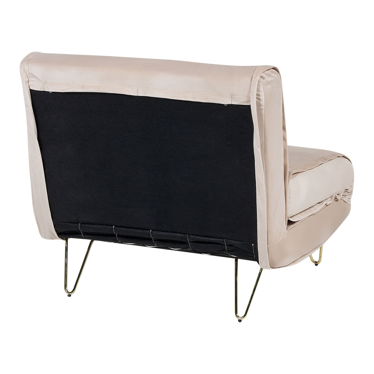 Sofa welurowa rozkładana beżowa VESTFOLD