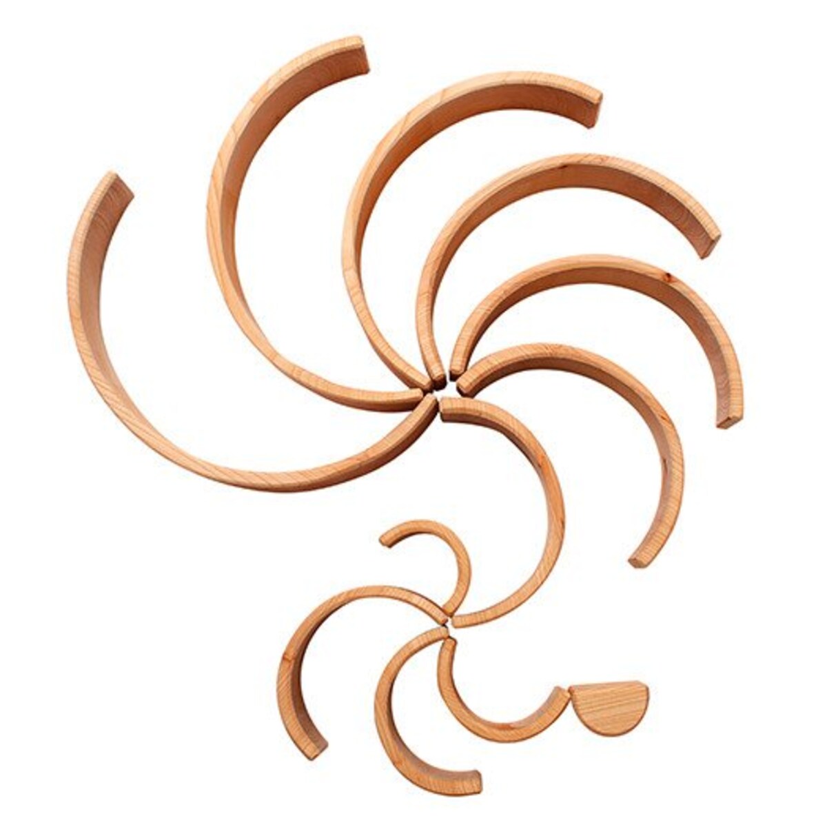 Tęcza Grimm's 12-elementowa - drewniane klocki naturalne 3+