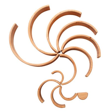 Tęcza Grimm's 12-elementowa - drewniane klocki naturalne 3+