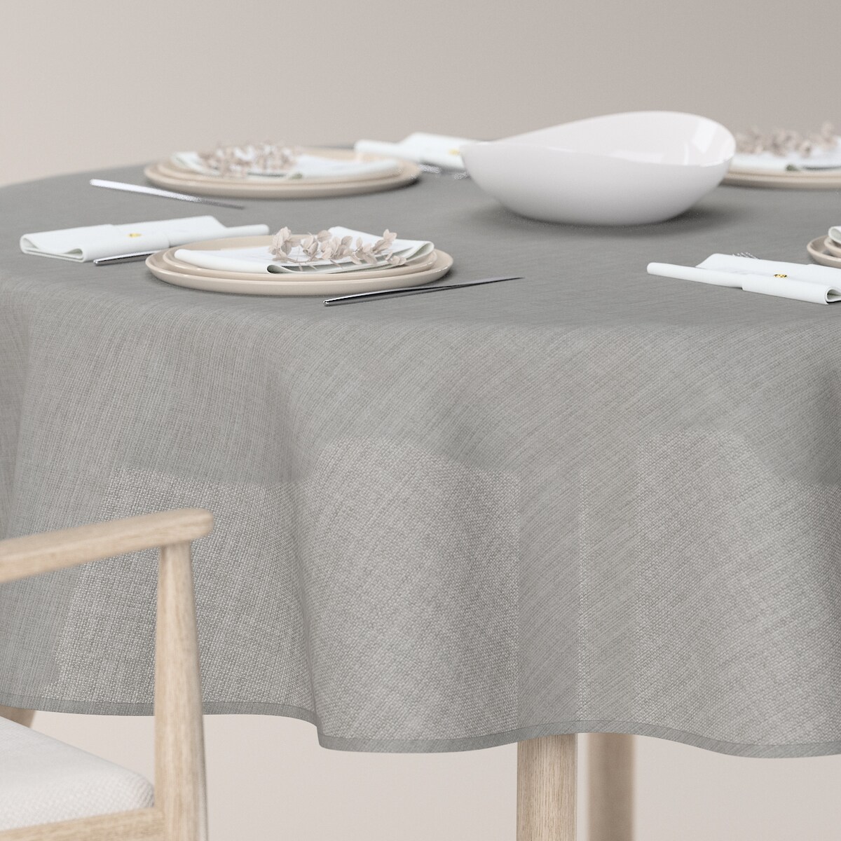 Obrus okrągły 130 x 130 cm szary