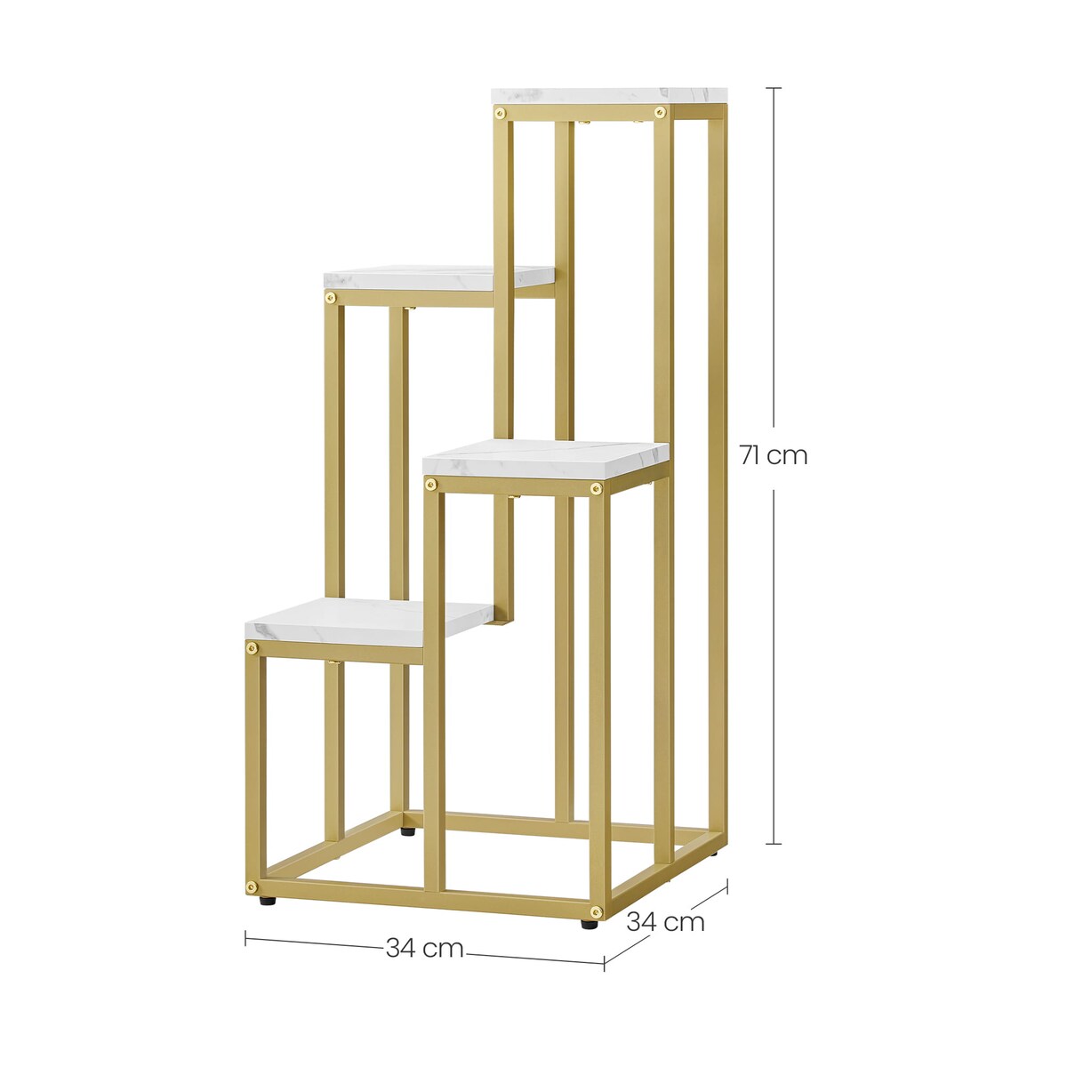 Regał Kwietnik 4 Półki Do Salonu Pokoju Biura Sypialni Biały