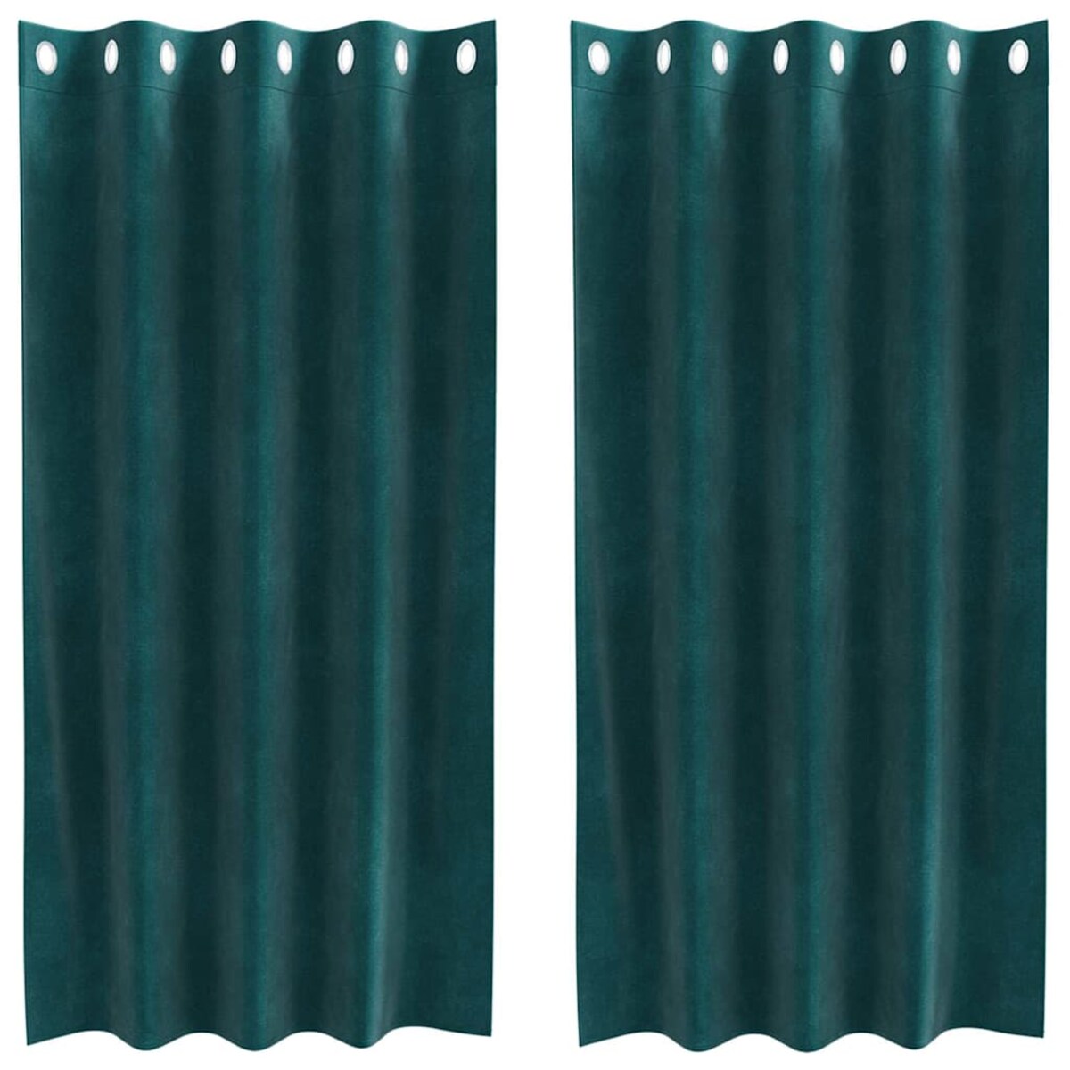 vidaXL Zasłony z zasłonami 2 pcs Ciemna zieleń 140 x 175 cm Aksamit