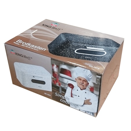 Chlebak stalowy marmurek biały KINGHOFF