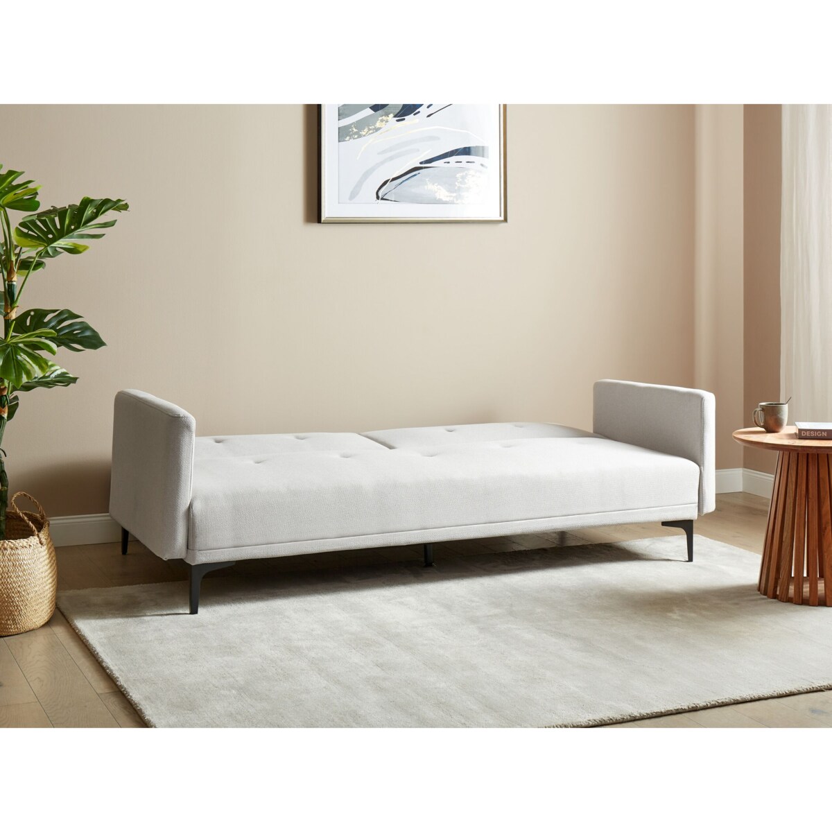 Sofa rozkładana dla 3 osób LUCAN Jasnobeżowy